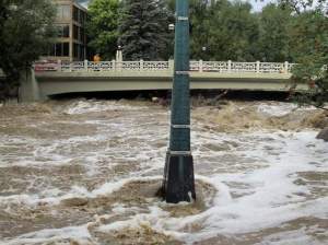 Flood marker in Boulder